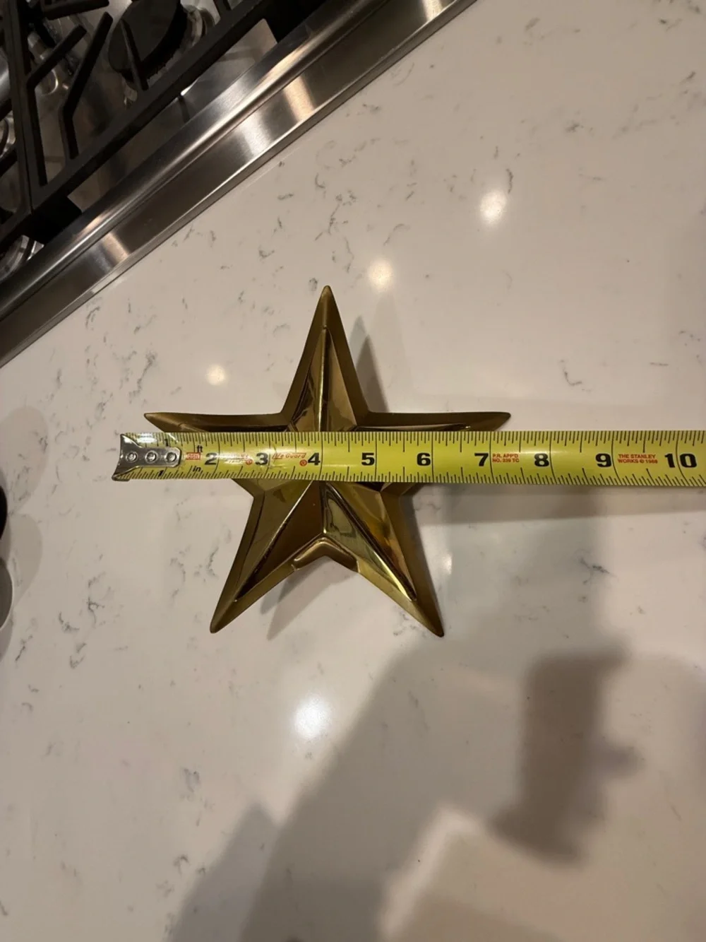 Decorative Metallic Shiny 5 Point Star Accent - Gold Color.  Approx 7”. - Picture 10 of 12