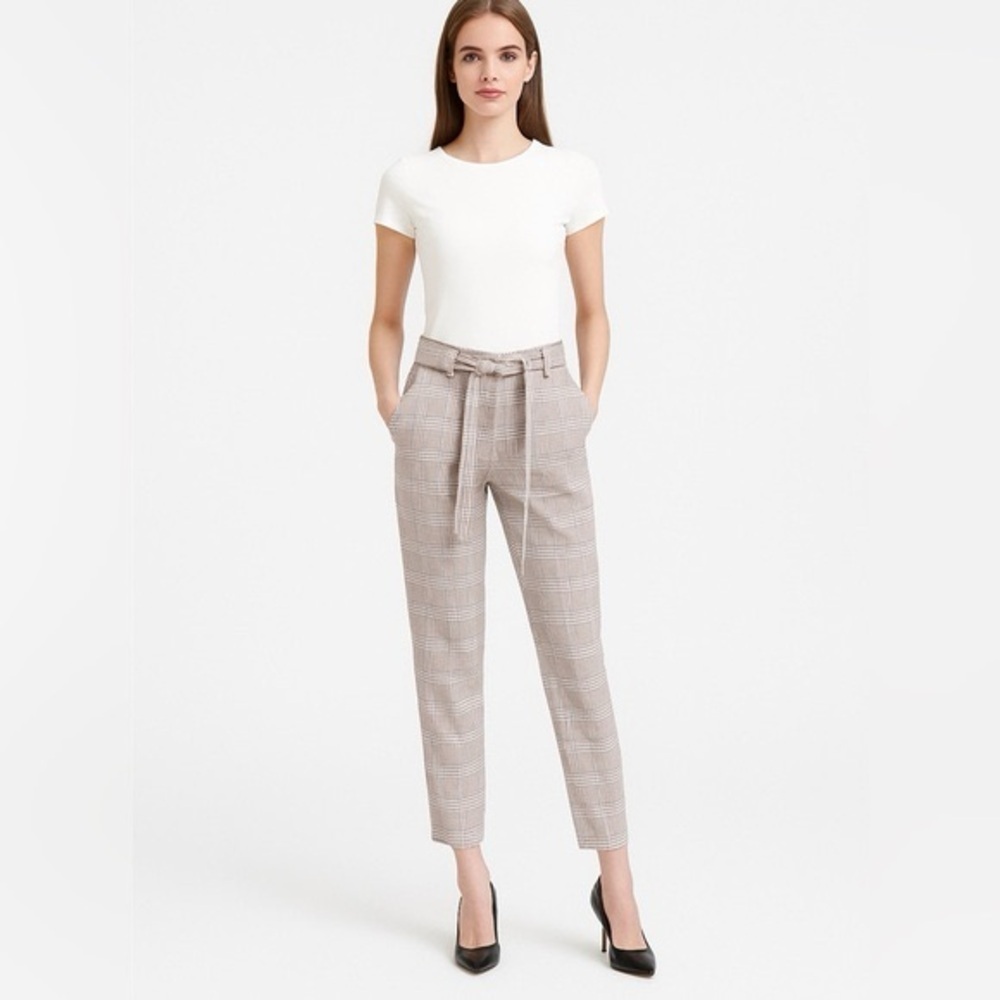 Joie Plaid Women's Pants in Beige