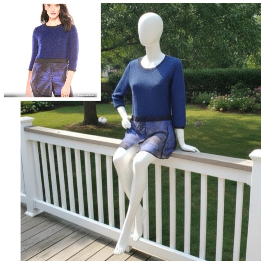 Elie Tahari Mock Layer Sweater XS