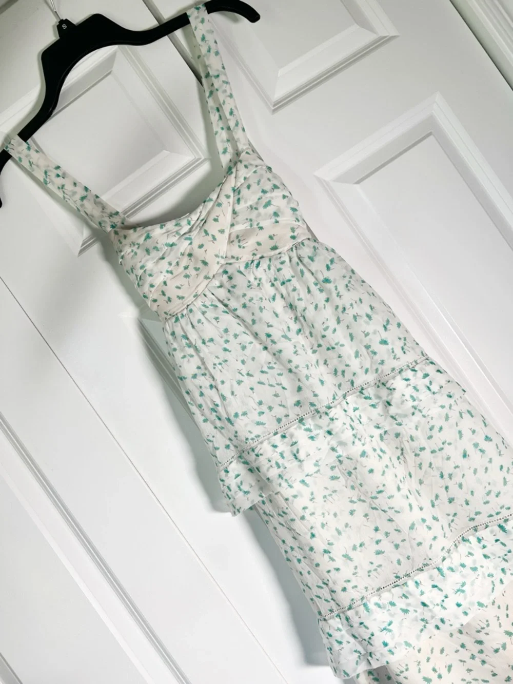 J. Crew White Maxi Dress with Green Floral Print - Picture 3 of 8