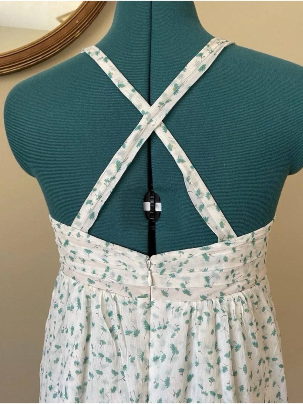 J. Crew White Maxi Dress with Green Floral Print - Picture 8 of 8