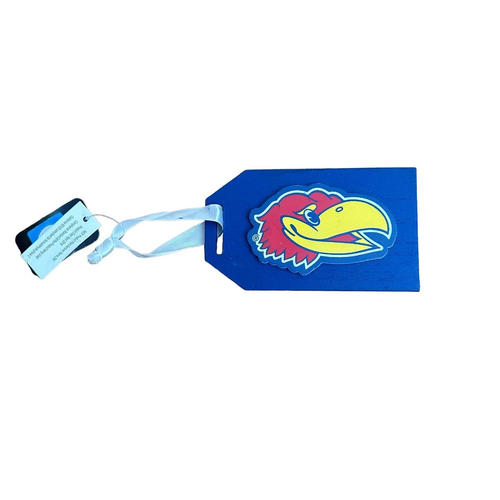 Kansas Jayhawks Team Sports‎ America Christmas ornament gift tag blue red yellow