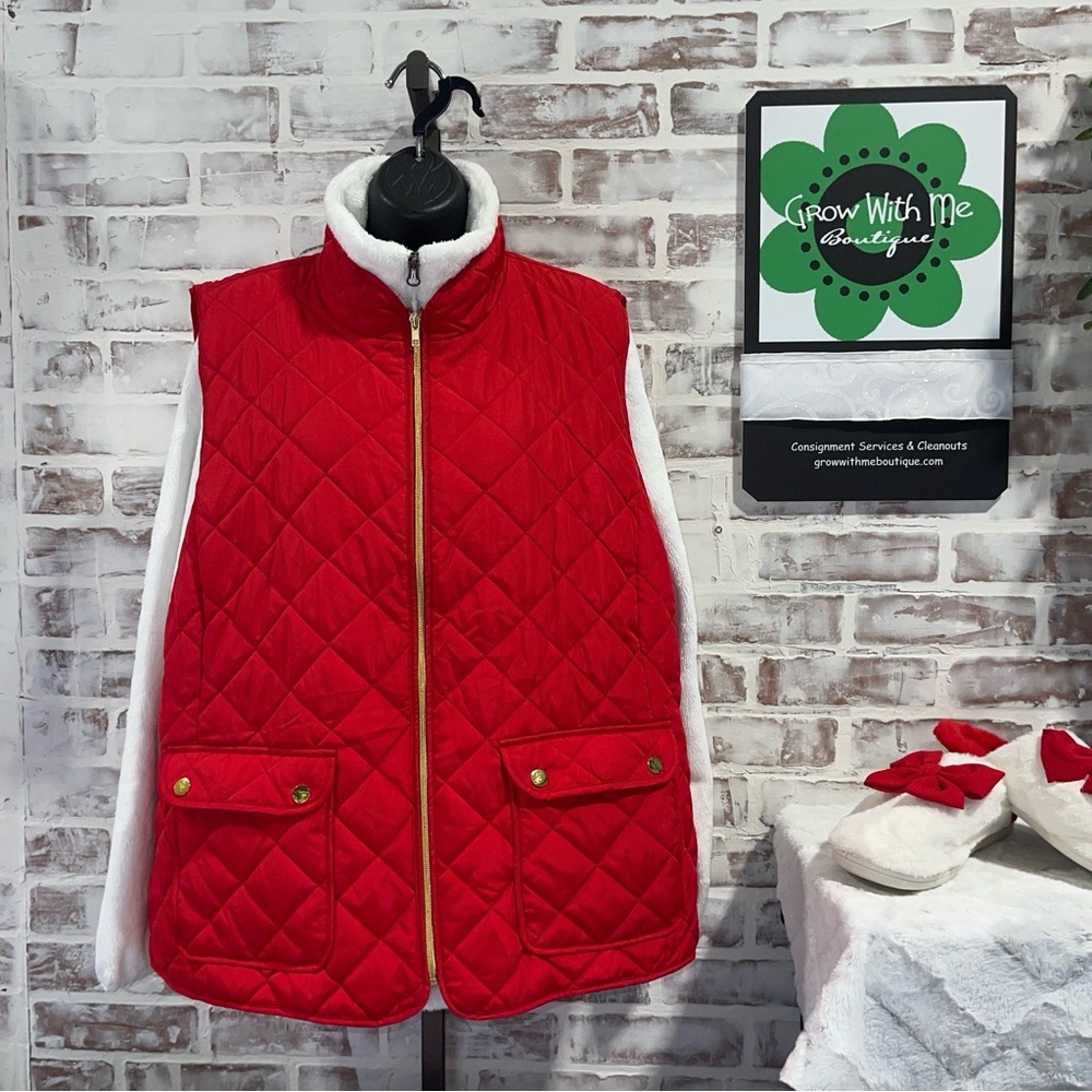 St. John's Bay Red Quilted Women's Vest plus size 2X