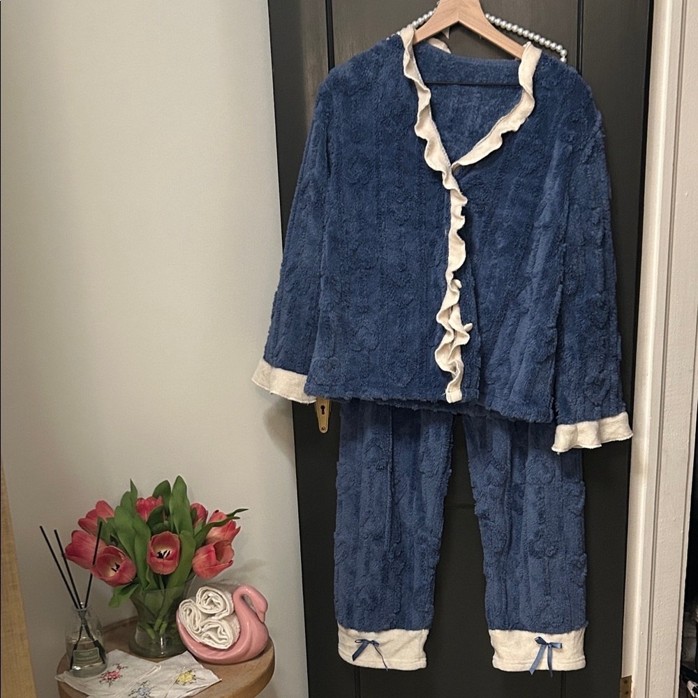 Cozy Blue and Cream Pajamas
