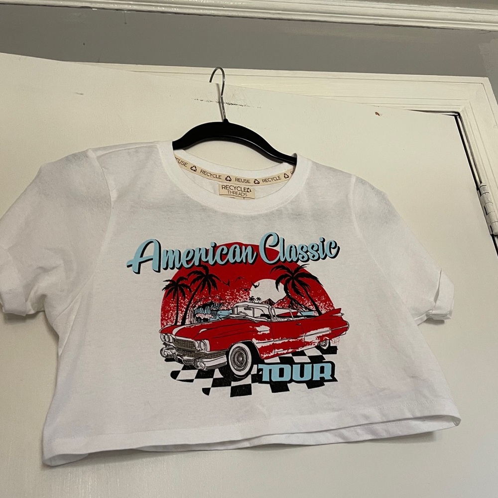 Recycled Threads Vintage Car Crop Top Size XS - Picture 2 of 9