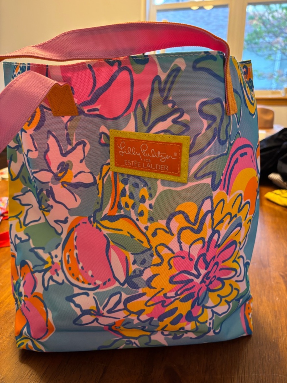 Lily Pulitzer este lauder Floral Canvas Tote – Blue/Pink never used