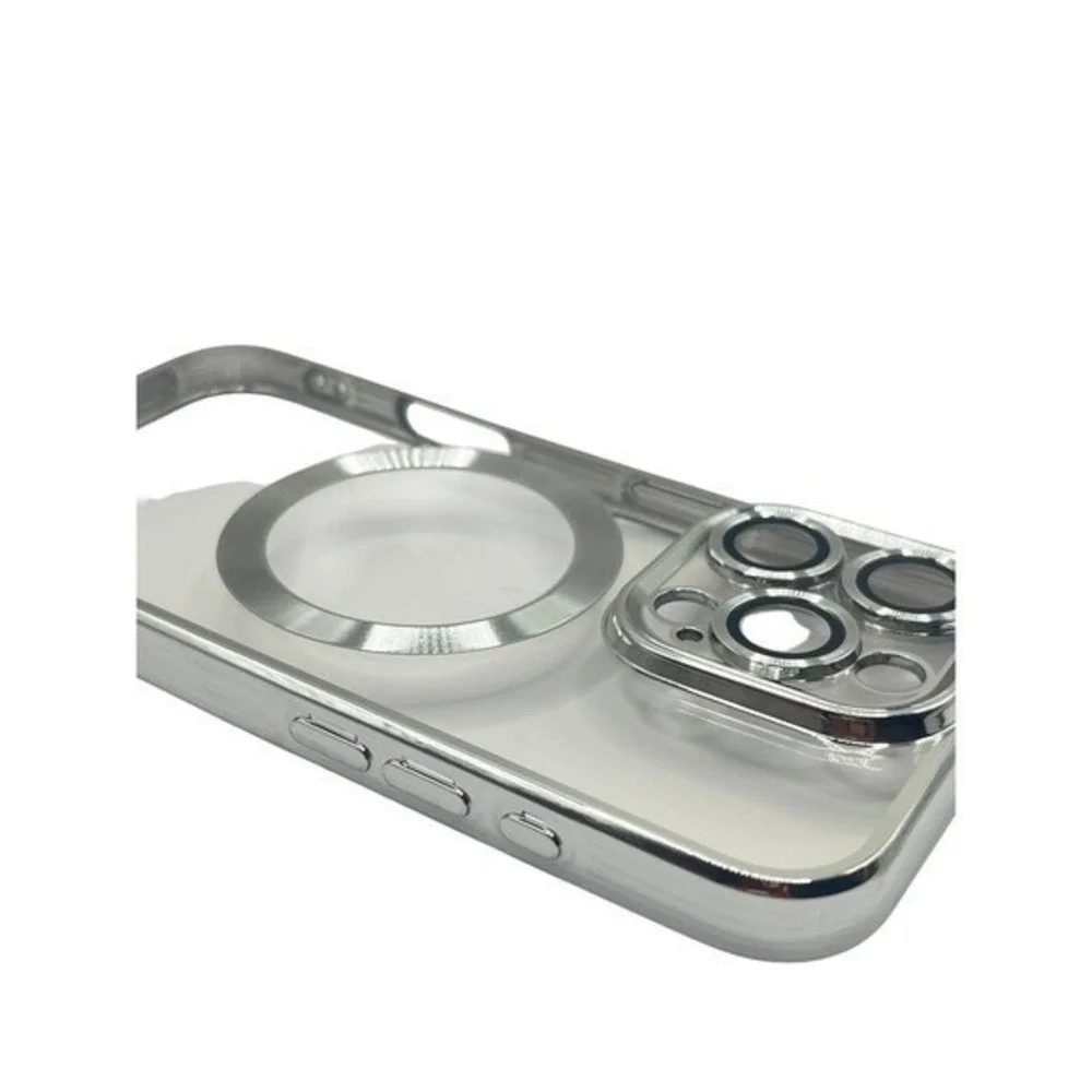 iPhone 16 Pro Clear Protective Case Silver Metallic Trim NEW - Picture 3 of 9