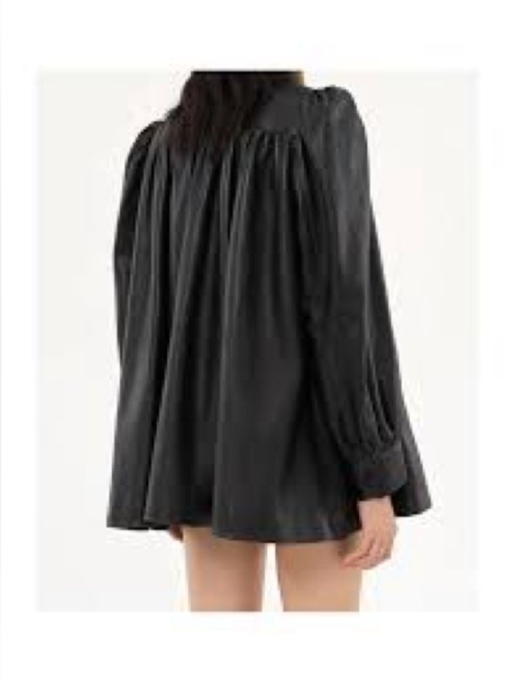 Chloe Black Leather Puff-Sleeve Jacket - Picture 3 of 9