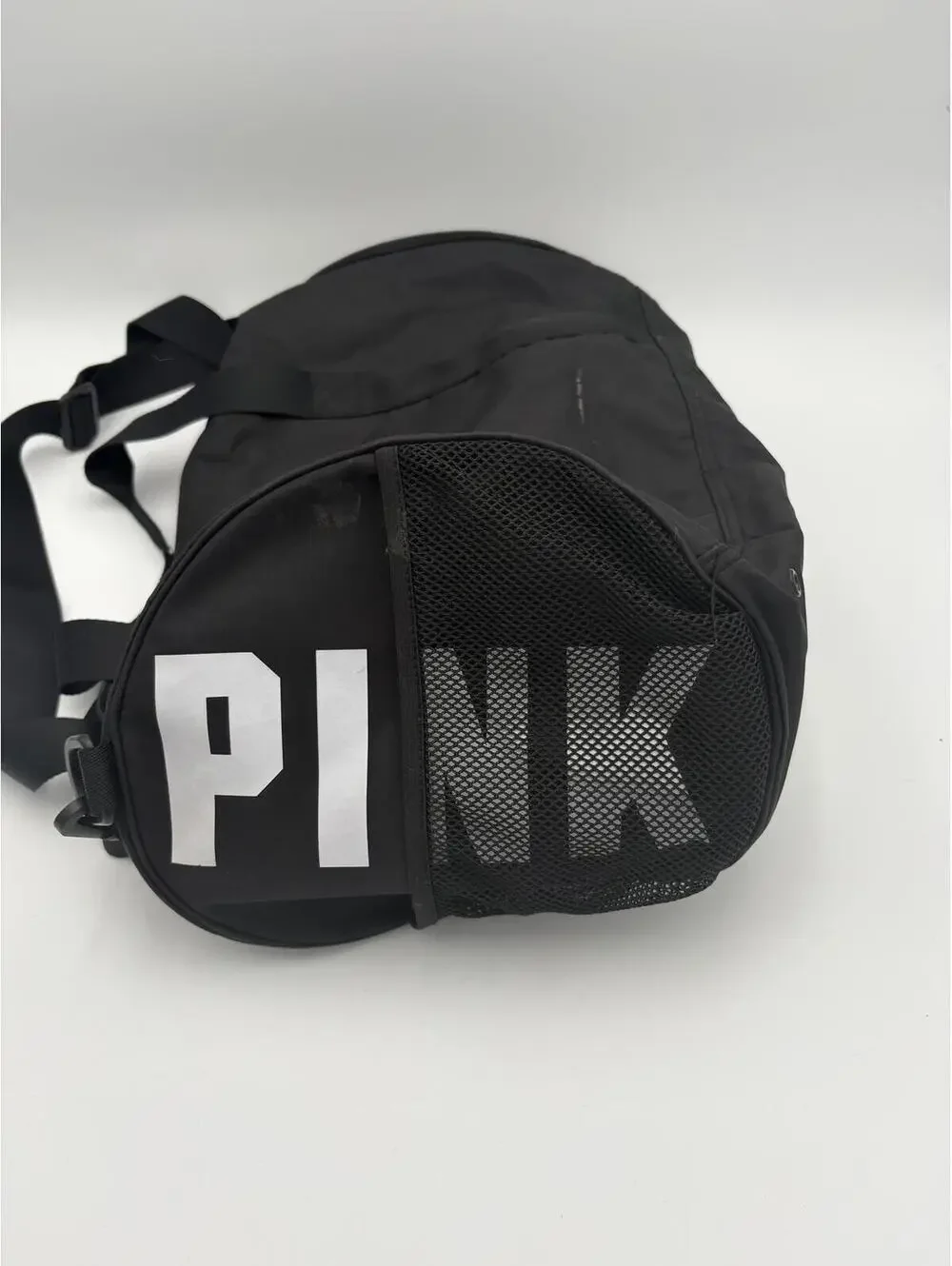 Victorias Secret VS PINK Active Black Duffle Bag with Mesh side Pocket s - Picture 1 of 7
