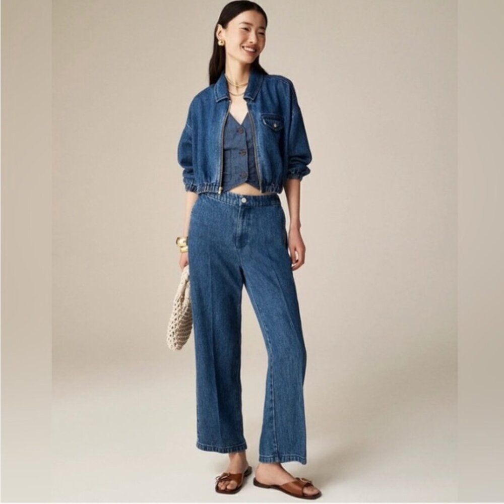 J. Crew BZ734 Lace-up drapey wide-leg jean size 34 NWT