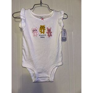 Carters “Always Happy” 24M Onsie With Animals Easter Bunny Rabbit
