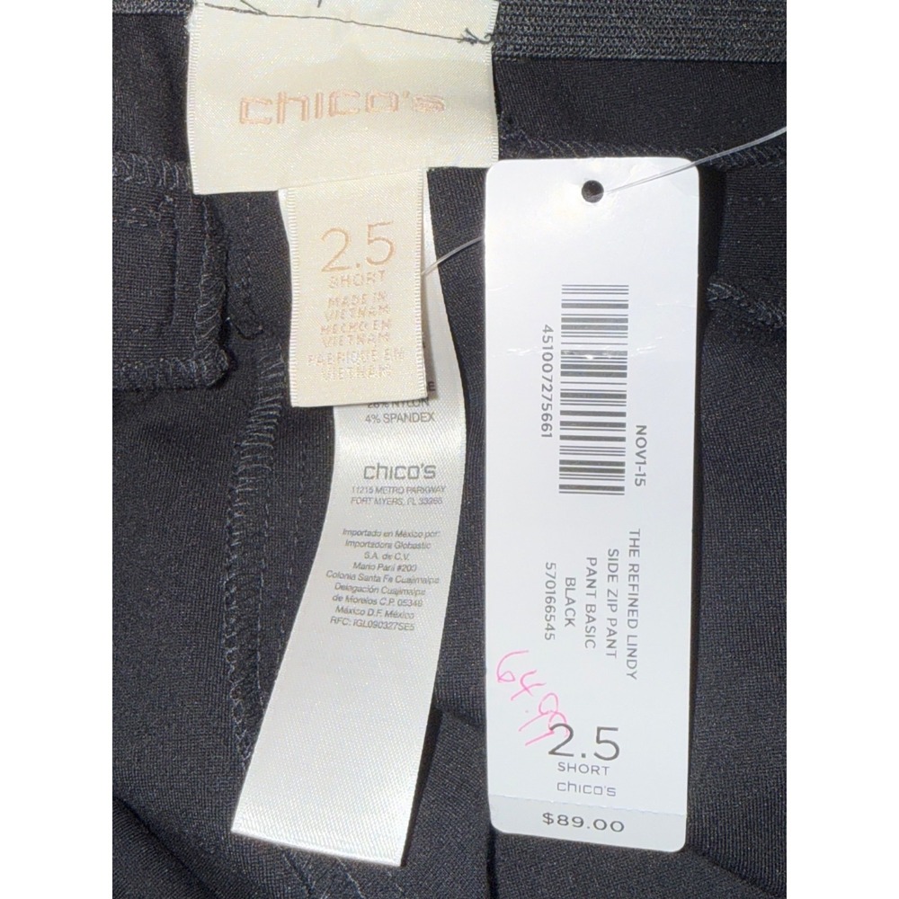 Chico's The Refined Lindy Side Zip Pants Size 2.5 Short - Picture 8 of 12
