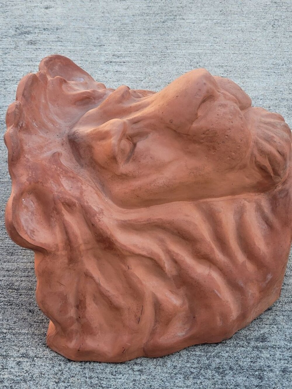 Vintage Terracotta Lion Head Hanging Planter By Leota Thomas 1980 - Picture 3 of 15