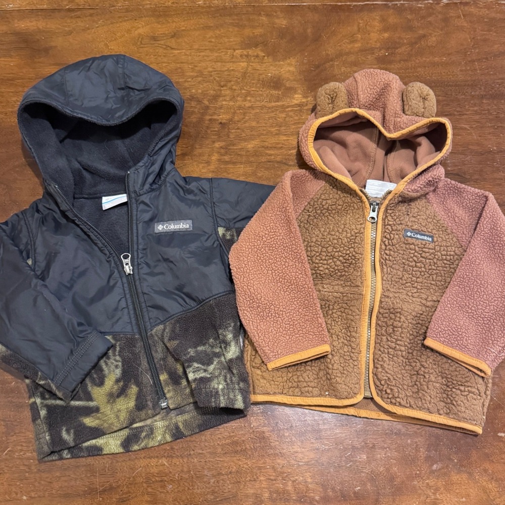 Boys Columbia Toddler Sherpa Fleece Outdoor Hoodies Bear & Camo 2T & 18 Mo. - Picture 2 of 15