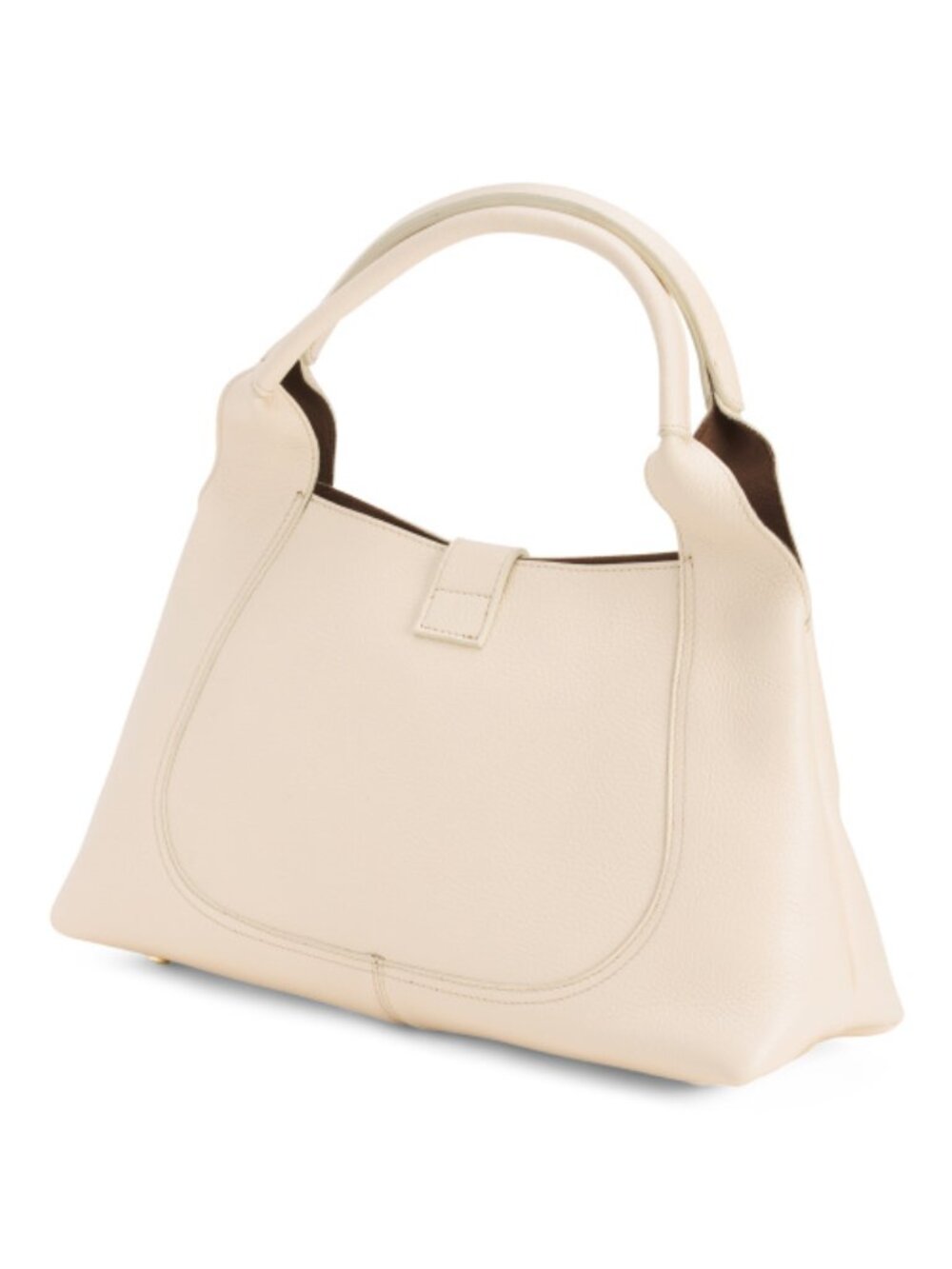 MARINA GALANTI Made In Italy Leather Shoulder Bag With Flap And Hook Lock Closur - Picture 3 of 4
