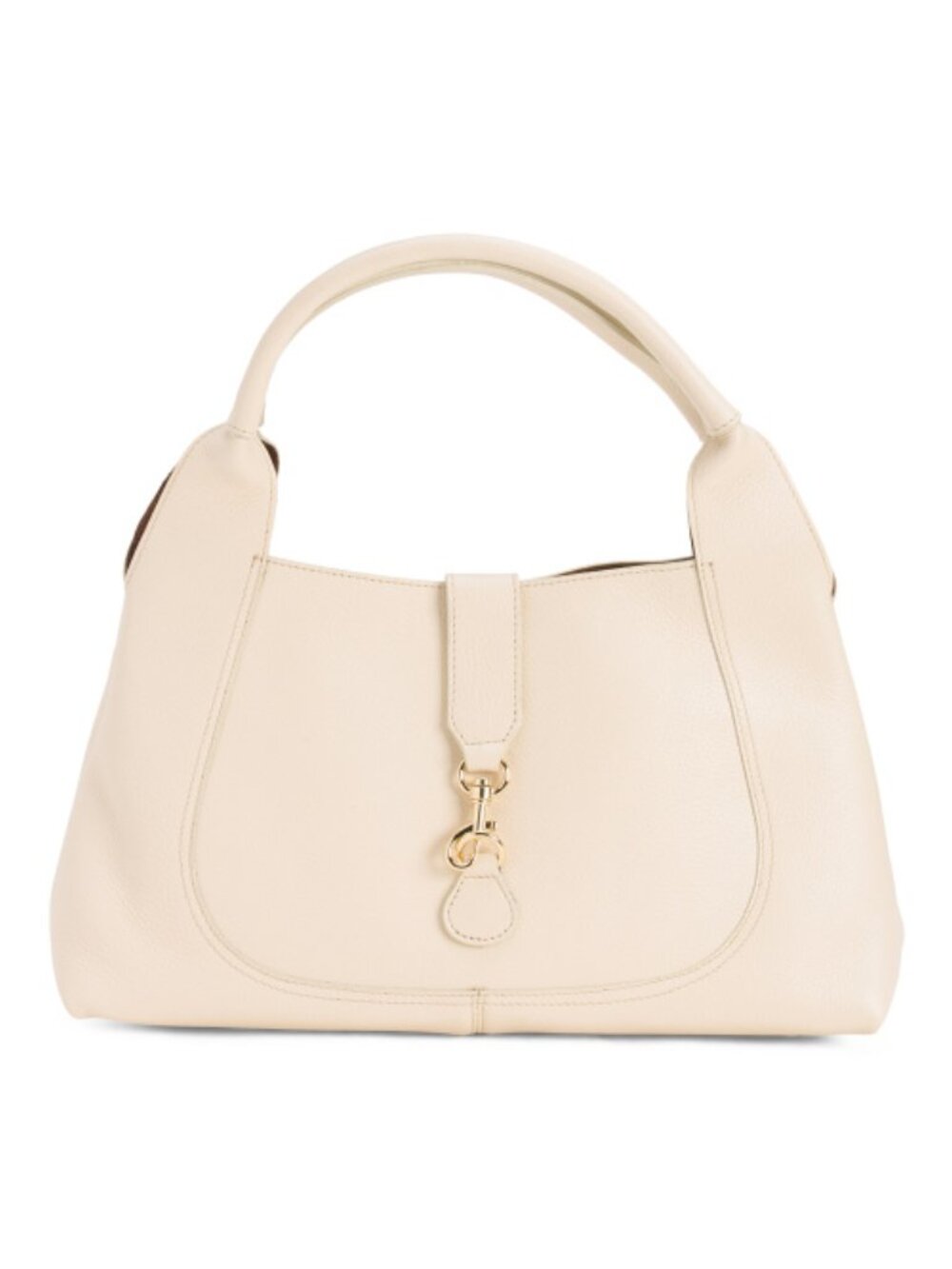 MARINA GALANTI Made In Italy Leather Shoulder Bag With Flap And Hook Lock Closur - Picture 4 of 4