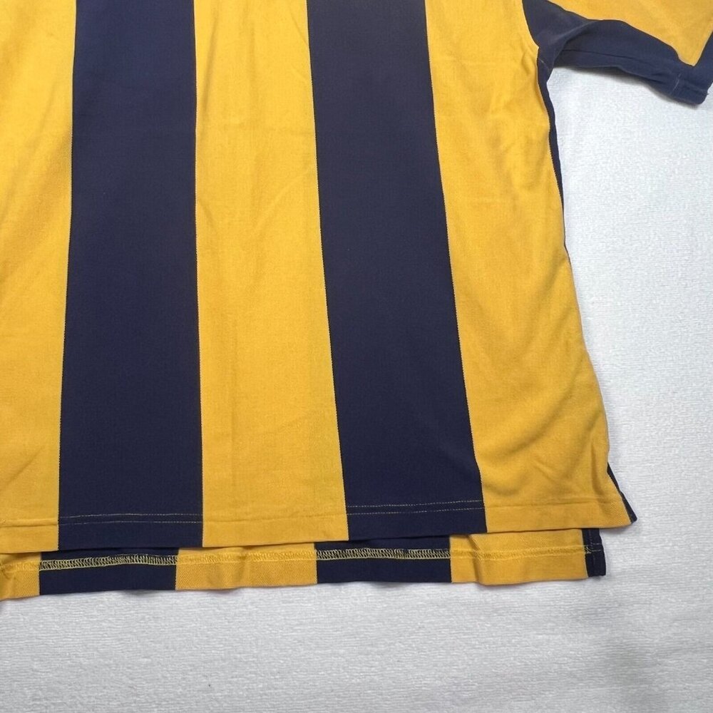 Tommy Hilfiger Polo Shirt Mens XL Yellow Blue Stripe Crest Logo Short Sleeve - Picture 11 of 14