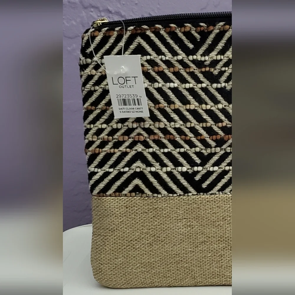 LOFT Black and Tan Patterned Women's Bag - Picture 3 of 4