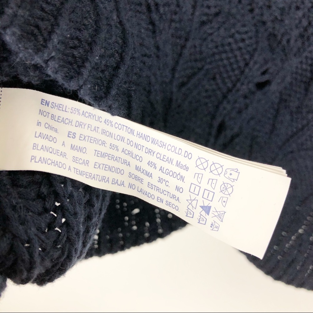 Forever 21 Chunky Knit Navy Blue Sweater M - Picture 6 of 6