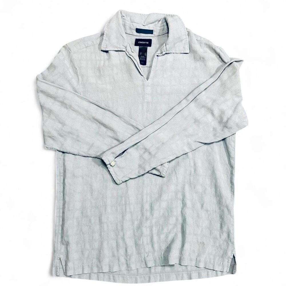 Silk linen collared top small men quiet luxury old money country club tops