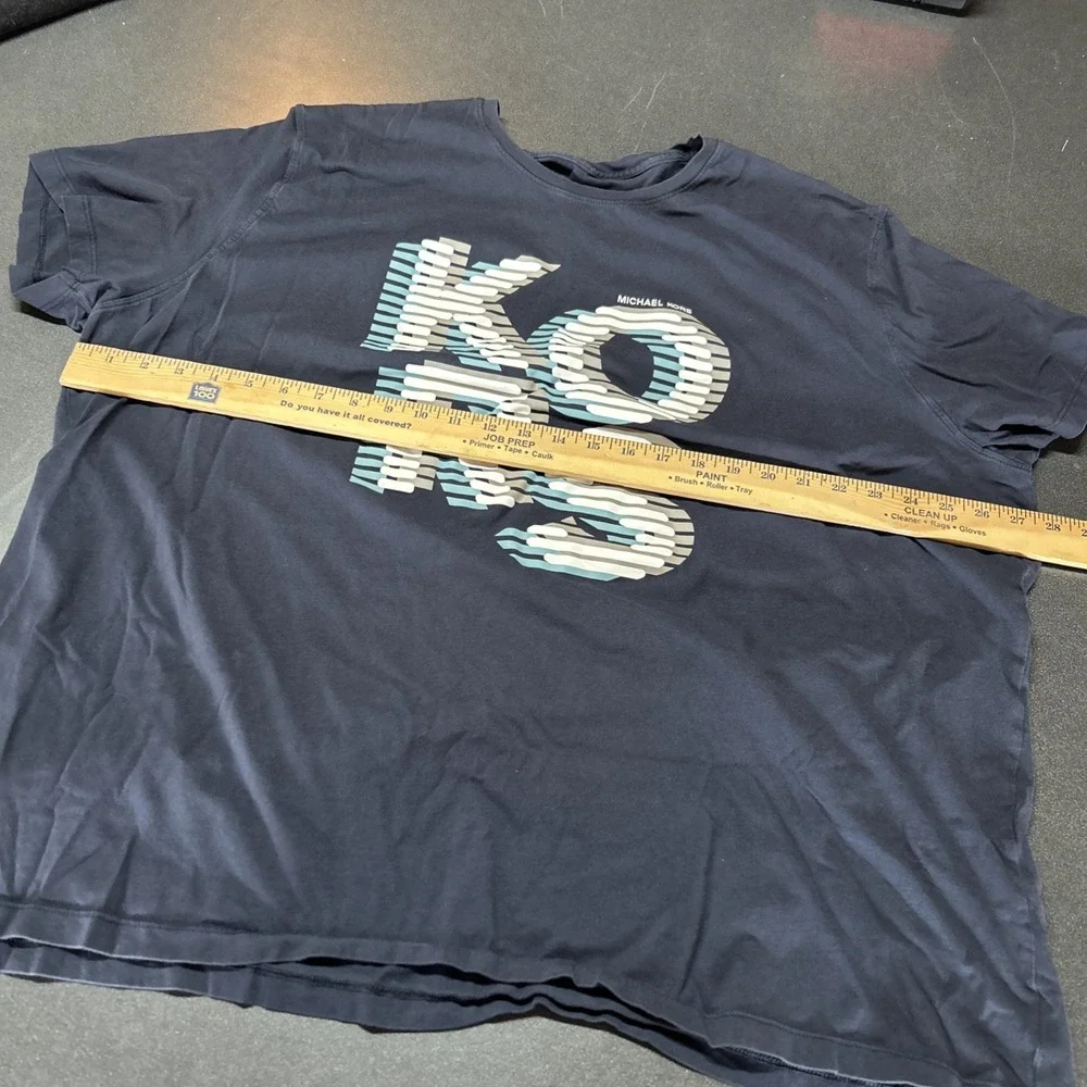 Men's Michael Kors Navy Blue Graphic Logo T-Shirt 4XL - Picture 4 of 7