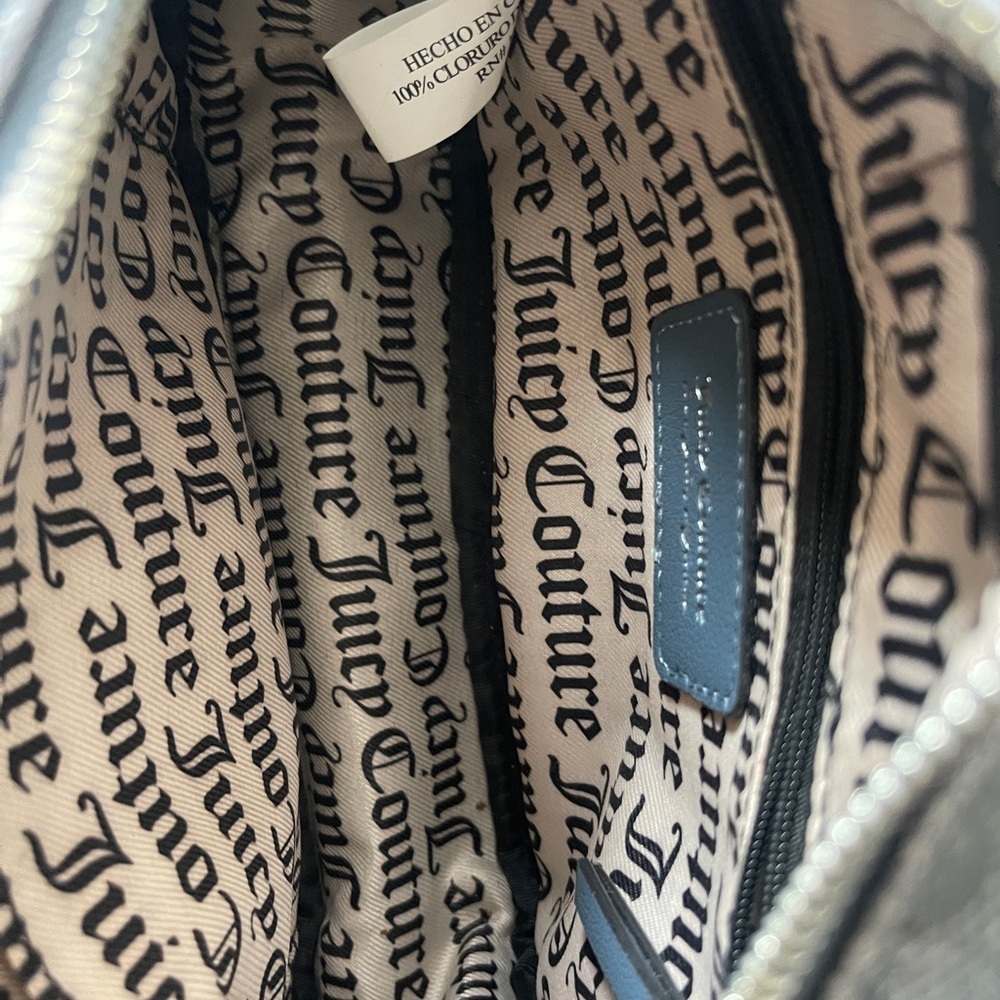 Juicy Couture Eastside Westside Camera Crossbody Bag Denim Blue | Lock Detail - Picture 4 of 5