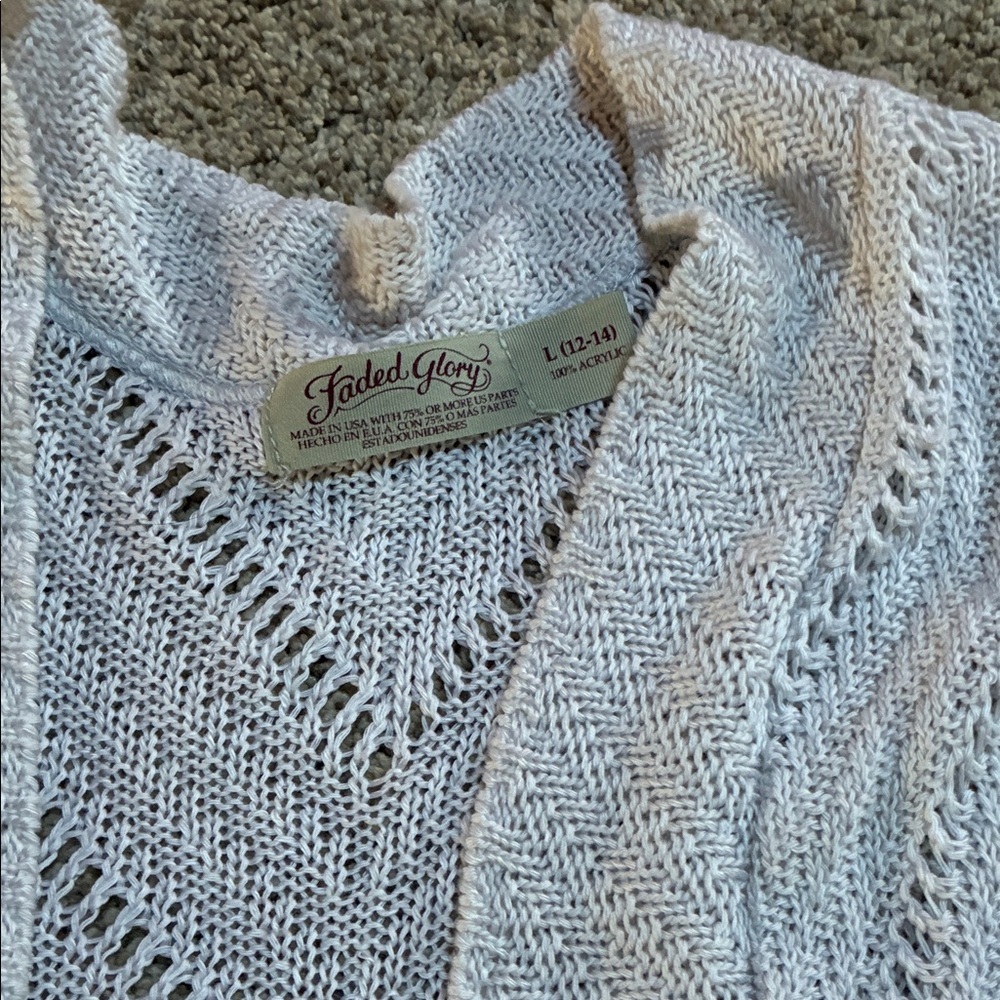 Faded Glory Women’s White Knit Cardigan Size Large - Picture 3 of 5