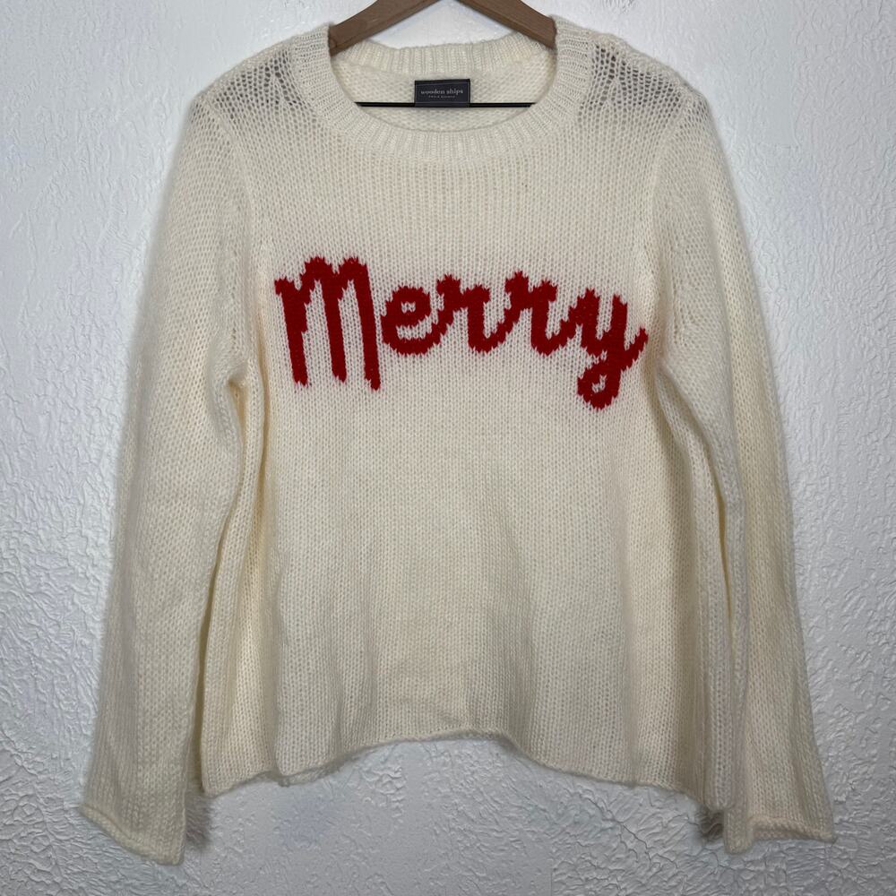Wooden Ships Merry Crew Chunky Knit Sweater Size S/M - Picture 2 of 5