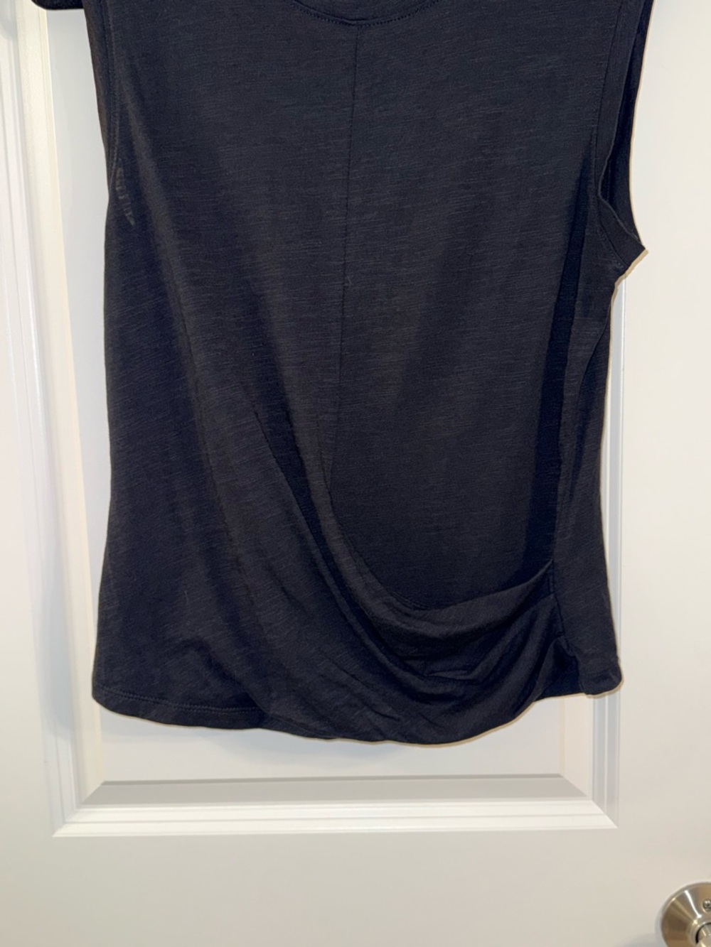 Sanctuary Black Draped Sleeveless Effortless Chic Minimalist Tank (small) - Picture 4 of 5
