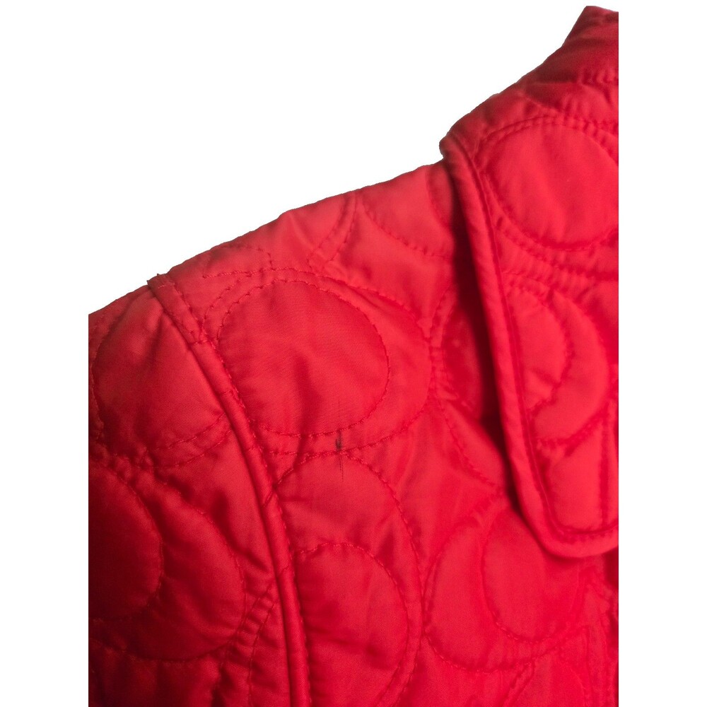 Coach logo orange quilted snap-up jacket - long sleeve, pockets - L - Picture 2 of 8