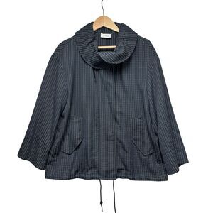 Akris‎ Punto Navy White Striped, Collared Cotton Blend athleisure Jacket Size 10