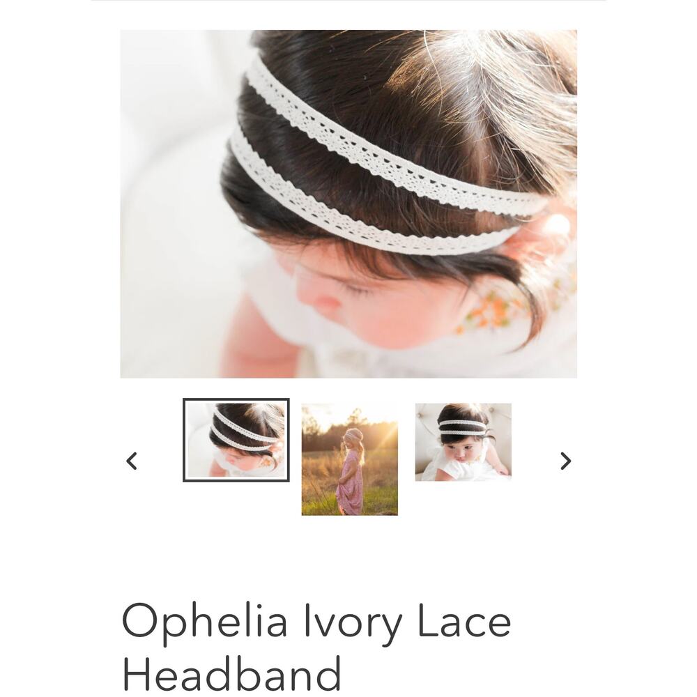 Eleina May & Co. Ophelia Ivory Lace Headband