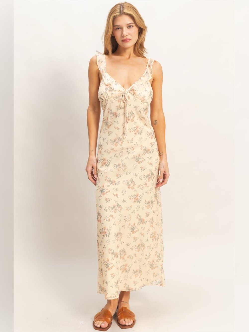 YELLOW FLORAL MAXI DRESS
