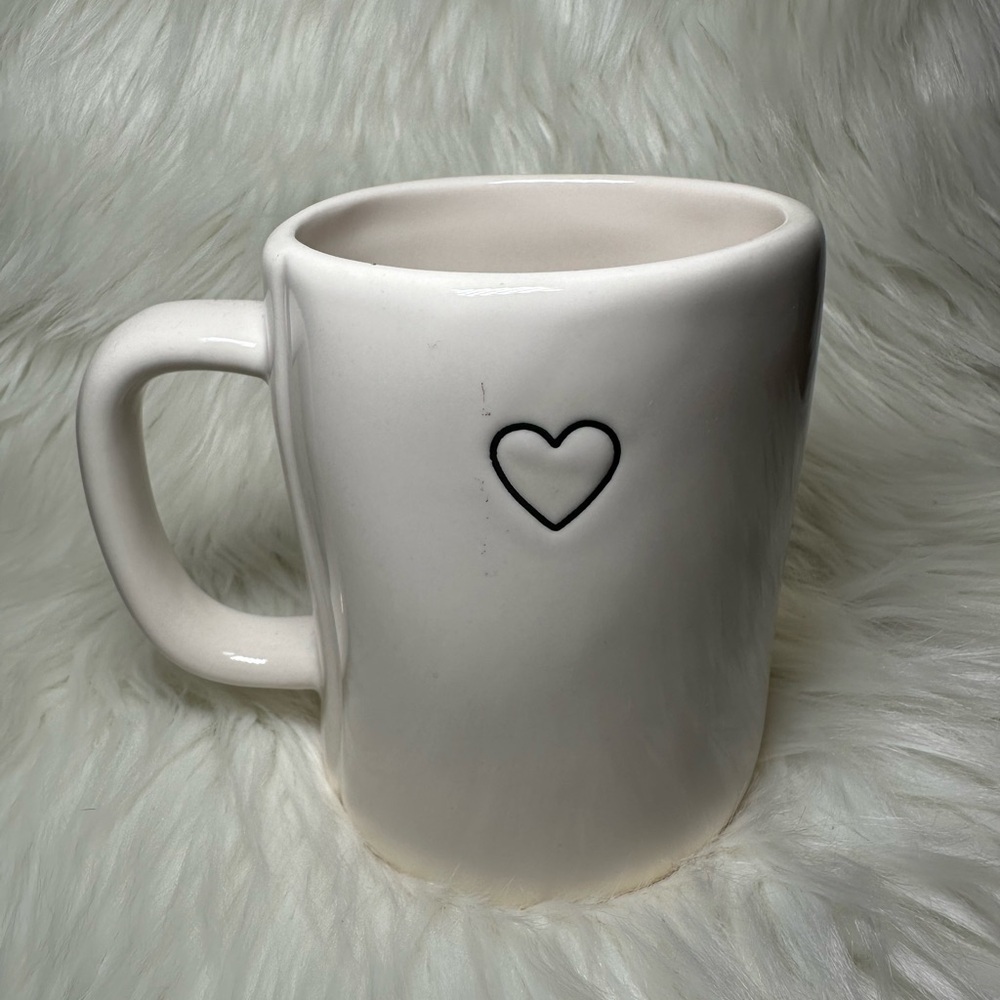 Rae Dunn Double Sided Heart White Mug - Picture 2 of 3