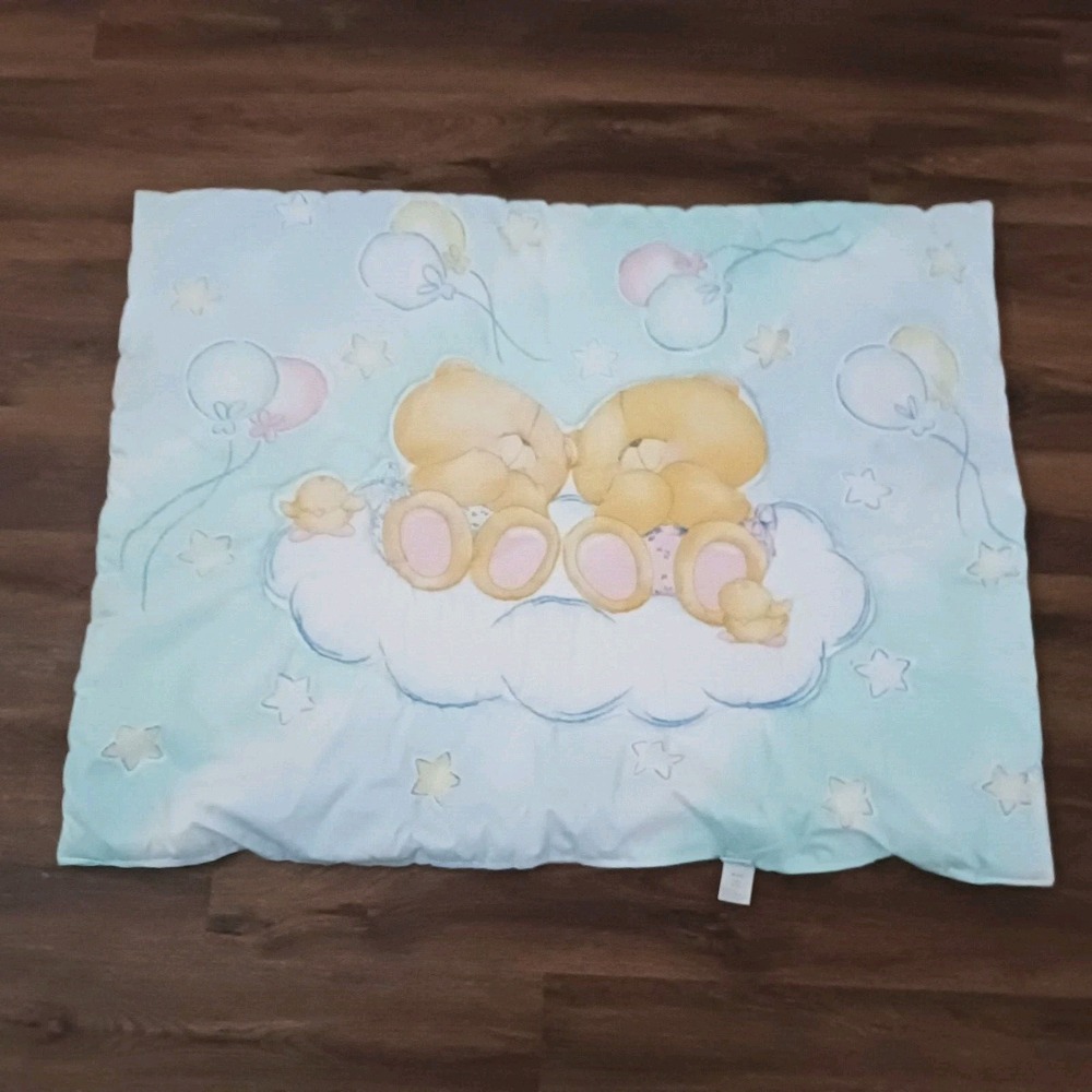 Vtg FOREVER FRIENDS Bears The Andrew Brownsword Collection Baby Blanket Quilt
