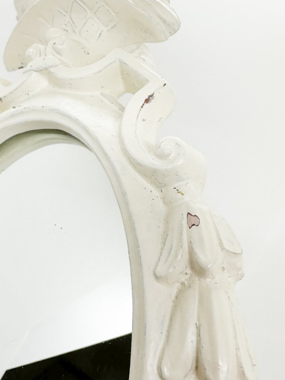 Vtg Rococo Baroque Wall Mirror Shabby Chic Distressed Romantic Goth Whimsigoth - Picture 4 of 5