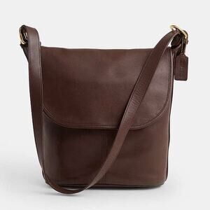 Coach Vintage Whitney Crossbody Brown Leather Bag Classic Flap Minimalist