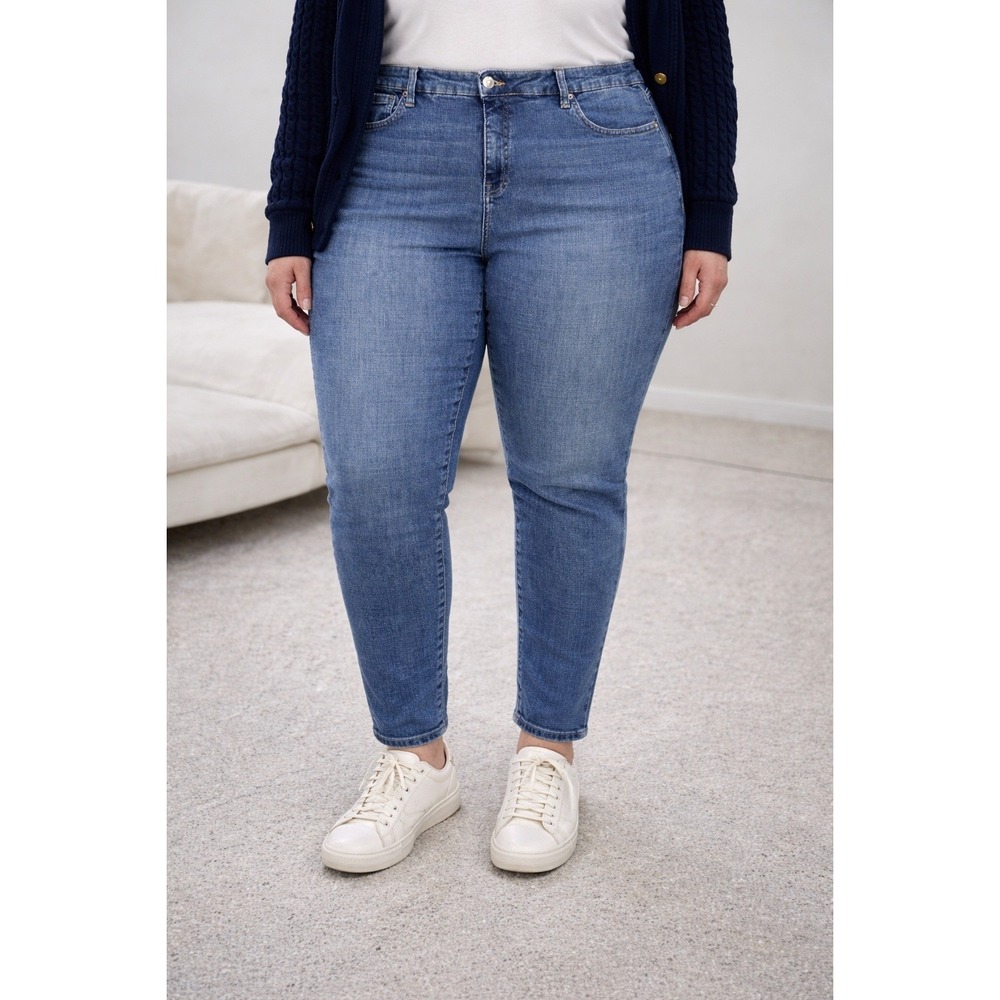 Pistola Mid Rise Skinny Jeans Size 18W‎ Blue Stretch Denim Ankle