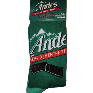 4/$25 Andes Candies Crew Socks Novelty Creme De Menthe Thin Mint New