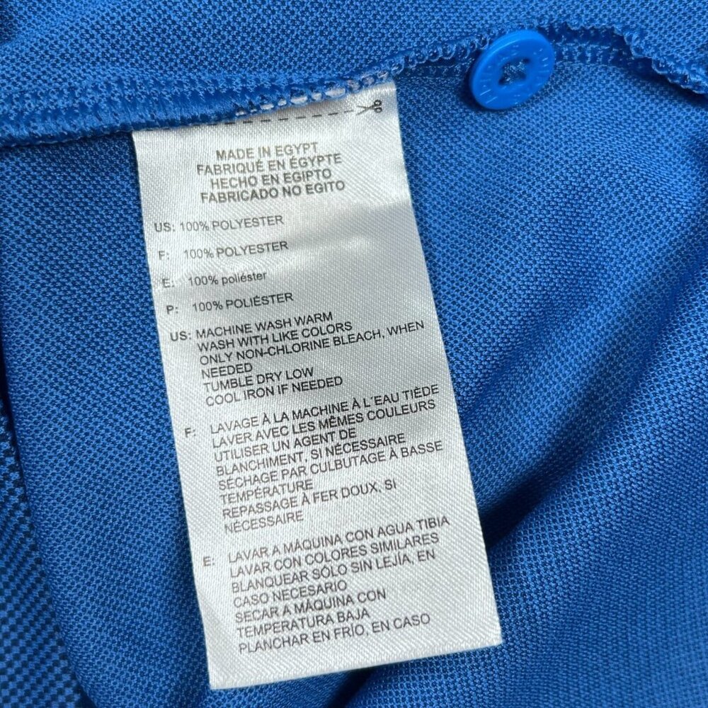 Adidas Men's LG Golf Performance Blue Polo‎ Shirt Golf Tonal Check UPF50 - Picture 9 of 12