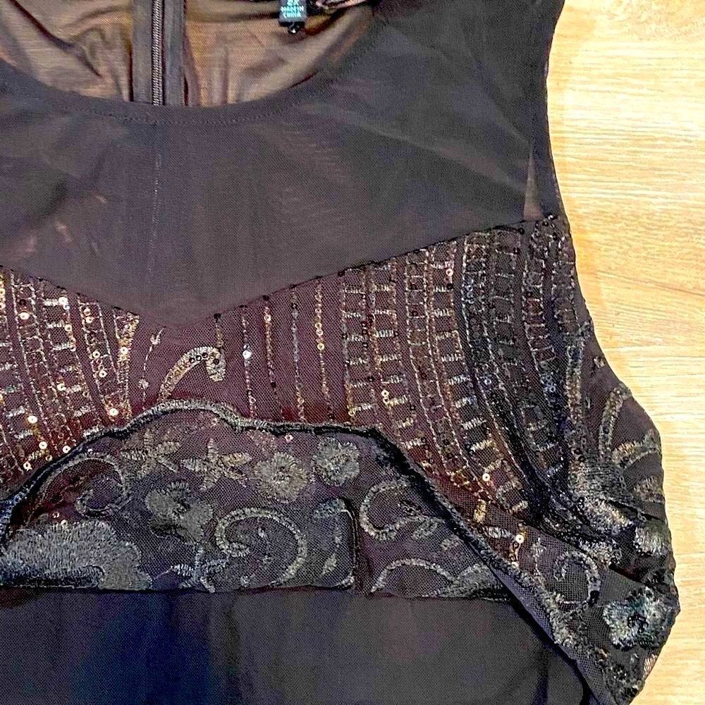 NWT SKY PLUS JET BLACK SEQUIN PEPLUM DRESS 2X - Picture 6 of 15