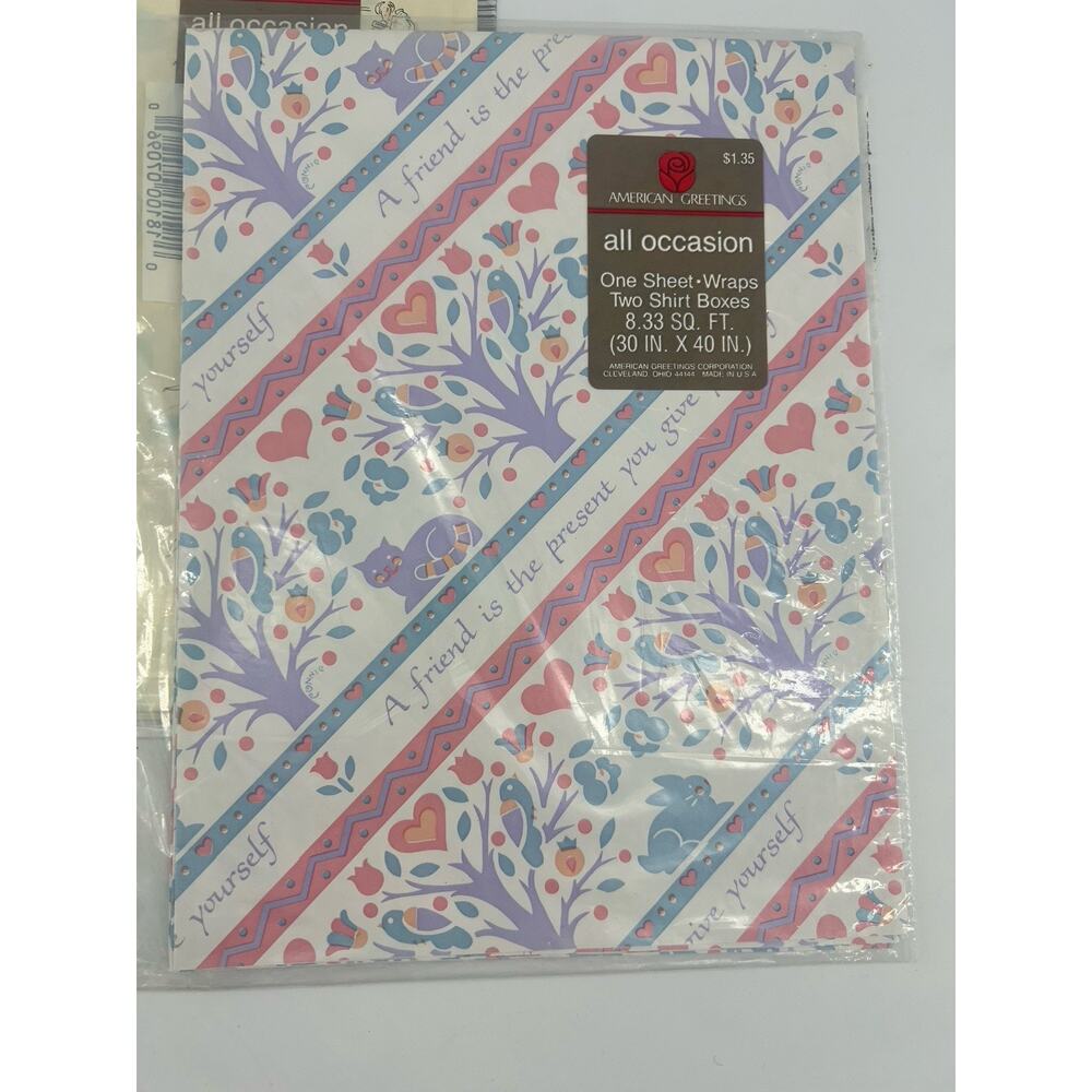 Vintage American Greetings Wrapping Paper Sheets (13) All Occasion Gift New - Picture 8 of 10