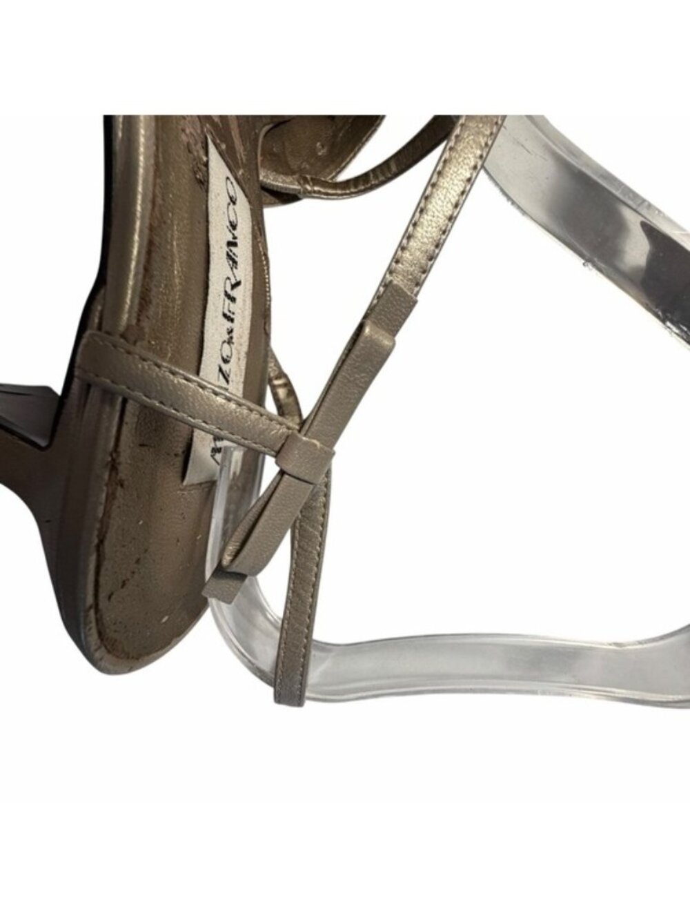 Monzo & Franco Gold Embossed Slingback Heels - Women's Sz 7.5 - Picture 9 of 15