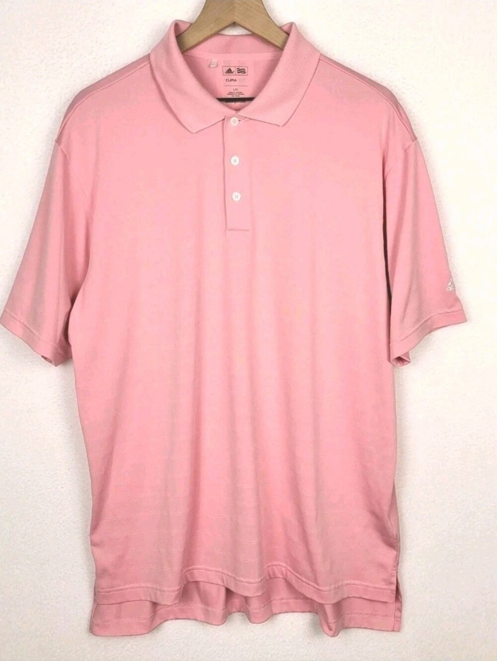 Adidas Pink Polo Shirt Men's Large Climalite Performance Athletic Golf Core