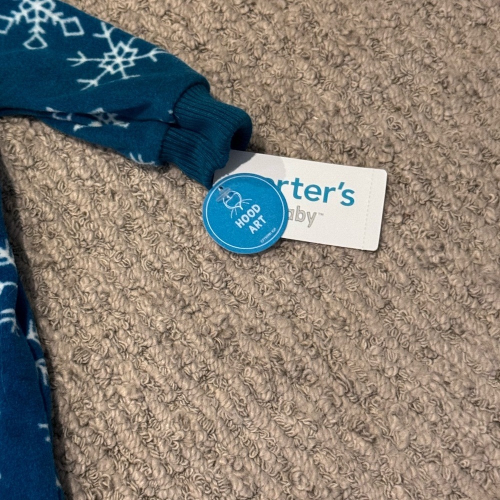 Carter's Teal Snowflake One Piece - Picture 2 of 3