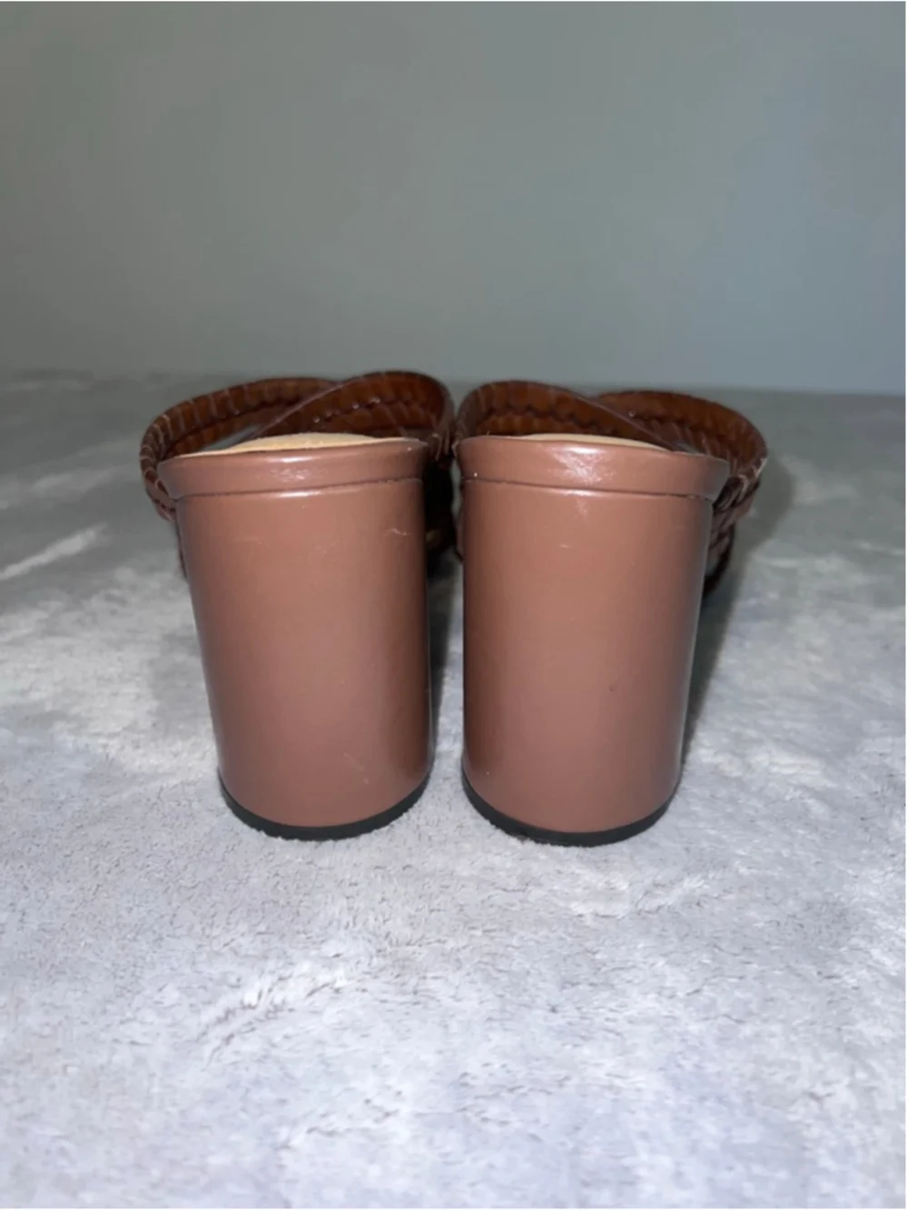 Women's Nine West Brown Woven Block Heel Sandals 8.5 - Picture 6 of 6