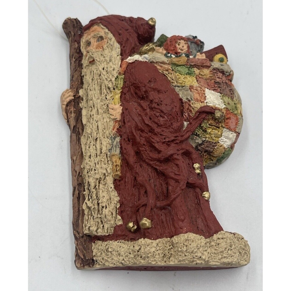 Vintage June McKenna Santa 4" Figurine Ornament 1985 Signed Christmas‎ Ornament