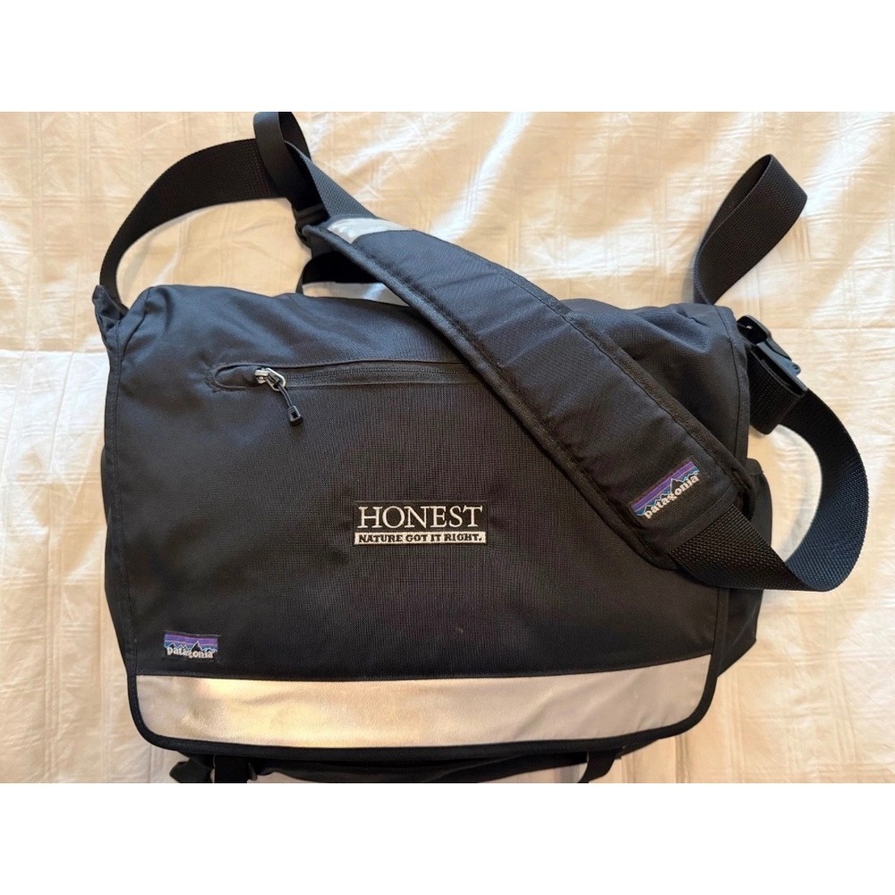 Vintage Patagonia x Honest Diaper‎ Messenger Bag Black Reflective RARE Collab