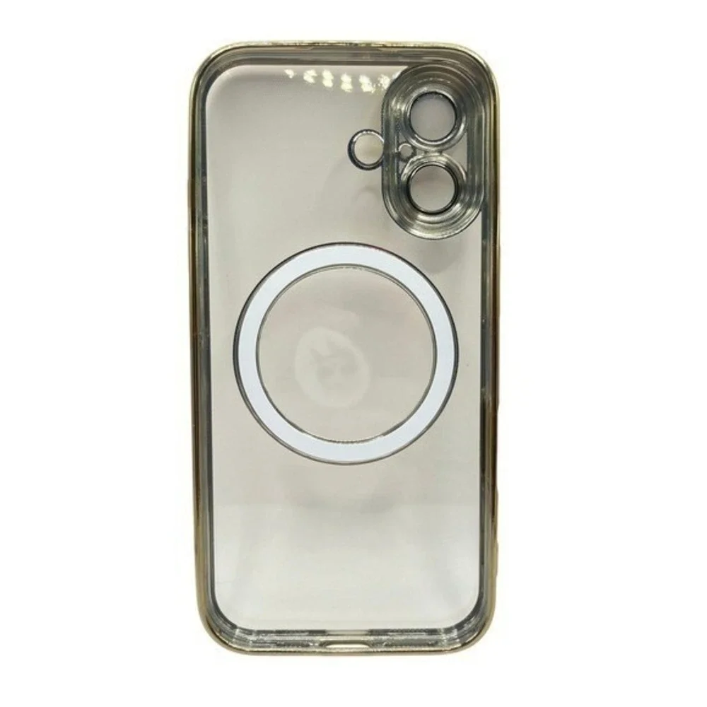 iPhone 16 Clear Protective Case Gold Metallic Trim NEW - Picture 2 of 9