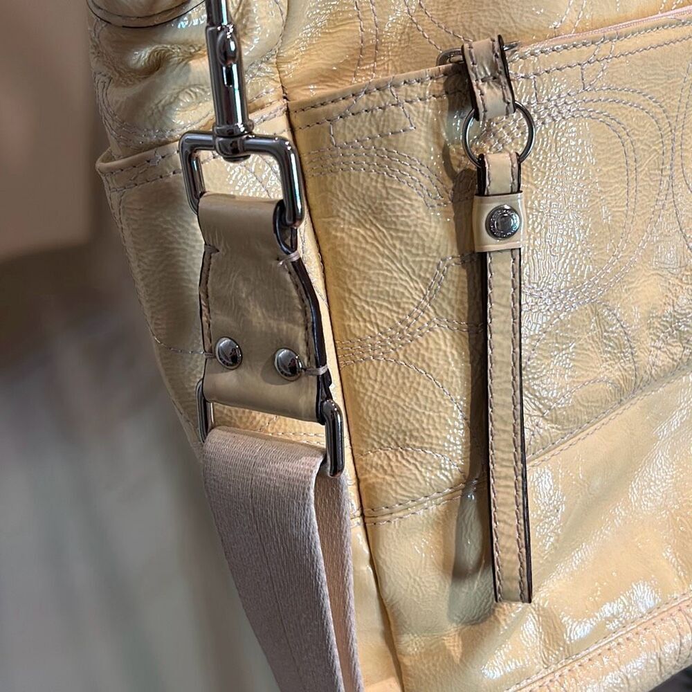 COACH Yellow Patent Diaper Bag - Picture 8 of 17